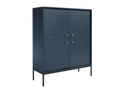 Vente-unique Buffetkast-Hoge Buffetkast Bogdan - 4 Deuren - Blauw