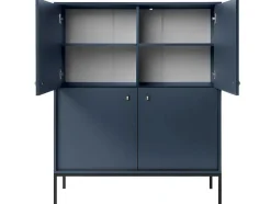 Vente-unique Buffetkast-Hoge Buffetkast Bogdan - 4 Deuren - Blauw