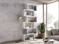 Vente-unique Boekenkast & Vitrine-Hoge Stellingkast Tomini - 6 Vakken - Kleur: Wit