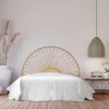 Vente-unique Hoofdeinde En Brugkast-Hoofdbord 140 Cm - Rotan - Natuurlijk - Solia