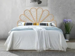 Vente-unique Hoofdeinde En Brugkast-Hoofdbord 160 Cm - Rotan - Naturel - Flosia