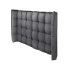 Vente-unique Hoofdeinde En Brugkast-Hoofdbord Bed - Gebogen - 140 Cm - Stof - Grijs - Ludesa