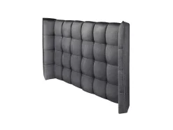 Vente-unique Hoofdeinde En Brugkast-Hoofdbord Bed - Gebogen - 140 Cm - Stof - Grijs - Ludesa