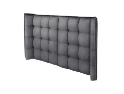 Vente-unique Hoofdeinde En Brugkast-Hoofdbord Bed - Gebogen - 140 Cm - Stof - Grijs - Ludesa
