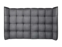 Vente-unique Hoofdeinde En Brugkast-Hoofdbord Bed - Gebogen - 140 Cm - Stof - Grijs - Ludesa