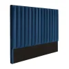 Vente-unique Hoofdeinde En Brugkast-Hoofdeinde Sarah Met Verticale Naden - 140 Cm - Fluweel - Donkerblauw