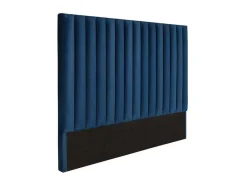 Vente-unique Hoofdeinde En Brugkast-Hoofdeinde Sarah Met Verticale Naden - 140 Cm - Fluweel - Donkerblauw