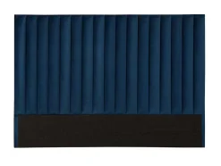 Vente-unique Hoofdeinde En Brugkast-Hoofdeinde Sarah Met Verticale Naden - 160 Cm - Fluweel - Donkerblauw