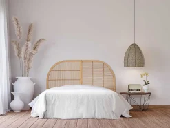 Vente-unique Hoofdeinde En Brugkast-Hoofdeinde Van 160 Cm - Rotan - Naturel - Loneva