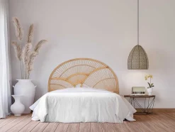Vente-unique Hoofdeinde En Brugkast-Hoofdeinde Van 160 Cm - Rotan - Naturel - Efela