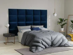 PASCAL MORABITO Hoofdeinde En Brugkast-Hoofdeinde Wandpanelen Bartel - 200 Cm - Fluweel - Blauw - Van