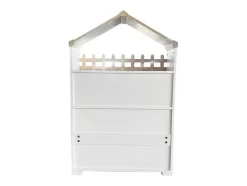 ModernLuxe Buffetkast-Hoog Dressoir - 2 Vakken En 2 Vlindervormige Deuren - Wit & Naturel