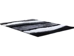 OZAIA Aanbiedingen: Woonaccessoires-Hoogpolig Tapijt Ecume - Hand Getuft - Zwart En Wit - 200 X 290 Cm