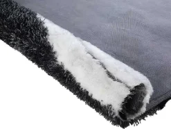 OZAIA Woonkamertapijt-Hoogpolig Tapijt Ecume - Hand Getuft - Zwart En Wit - 160 X 230 Cm