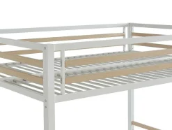 Vente-unique Aanbiedingen: Slaapkamer & Kantoor-Hoogslaper 140 X 200 Cm - Metaal En Mdf - Wit - Jogui