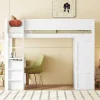 Vente-unique Kinderbed-Hoogslaper 90 X 200 Cm Met Bureau + 2 Laden - Kledingkast Met Schuifdeur - Mdf Hout - Wit