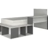 Vente-unique Kinderbed-Hoogslaper 90 X 200 Cm Met Opbergruimte En Bureau - Kleur: Naturel En Antraciet - Rigali
