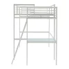 Vente-unique Kinderbed Hoogslaper-Hoogslaper Casual Ii - 140 X 190 Cm - Met Bureau - Wit