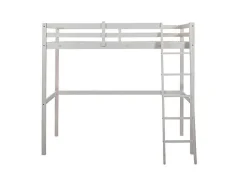 Vente-unique Kinderbed Hoogslaper-Hoogslaper Gedeon - 90 X 190 Cm - Massief Grenen - Gebleekt