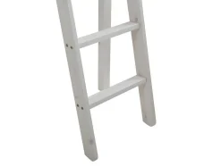 Vente-unique Kinderbed Hoogslaper-Hoogslaper Gedeon - 90 X 190 Cm - Met Bureau - Massief Grenen - Gebleekt