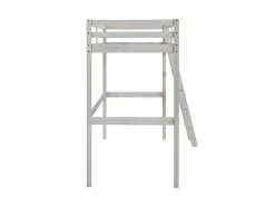 Vente-unique Kinderbed Hoogslaper-Hoogslaper Gedeon Ii - 90 X 190 Cm - Massief Grenen - Gebleekt + Matras