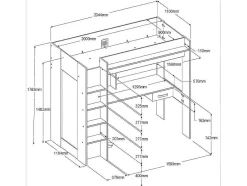 Vente-unique Kinderbed Hoogslaper-Hoogslaper Met Bureau En Kast - 90 X 200 Cm - Wit En Naturel - Auckland