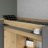 Vente-unique Kinderbed Hoogslaper-Hoogslaper Met Bureau En Kast - 90X200Cm - Naturel En Antraciet + Matras - Auckland