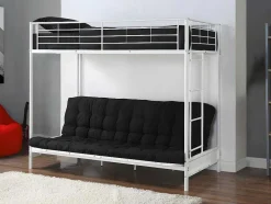 Vente-unique Kinderbed Hoogslaper-Hoogslaper Modulo Iv - 90 X 190 Cm - Wit