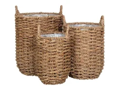 Vente-unique Decoratieobject Voor Binnen-Hue Planten Schuilplaatsen Set Van 3 Stuks. Buitenshuis Naturel.