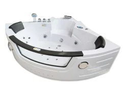 ELITESHOPPING Massagebad-Hydromassage Chromotherapiebad 140 X 140 Cm Met Verwarming En Dubbele Pomp 20 Jets Camelia