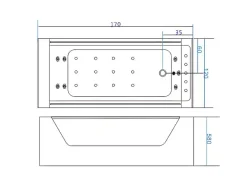 ELITESHOPPING Massagebad-Hydromassagebad Met 2 Panoramische Glazen 170 X 120 Cm 8 Jets Gemma