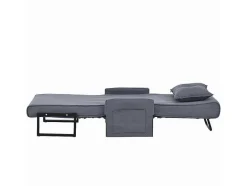 Vente-unique Uitklapbare Fauteuil-3-In-1 Converteerbare Fauteuil In Stof - Grijs