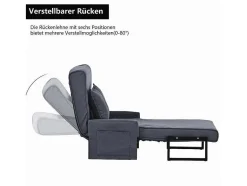 Vente-unique Uitklapbare Fauteuil-3-In-1 Converteerbare Fauteuil In Stof - Grijs