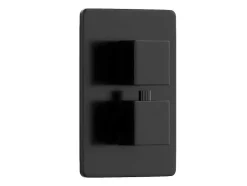 Shower & Design Douchekolom-Inbouw Douche Met Thermostatische Mengkraan En Vaste Wandhouder - Mat Zwart - Terek