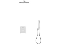 Shower & Design Douchekolom-Inbouw Douche Met Thermostatische Mengkraan - Geborsteld Nikkelkleur - Terek