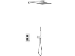 Shower & Design Douchekolom-Inbouw Douche Met Thermostatische Mengkraan - Geborsteld Nikkelkleur - Terek