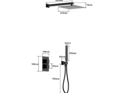 Shower & Design Douchekolom-Inbouw Douche Met Thermostatische Mengkraan - Geborsteld Nikkelkleur - Terek