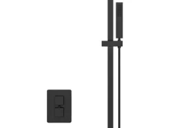 Shower & Design Douchekolom-Inbouwdoucheset Met Thermostatische Mengkraan En Verstelbare Wandhouder - Mat Zwart - Terek