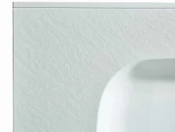 Shower & Design Wastafel-Inbouwwastafel In Hars Met Steenlook - Wit - L80 X B46 Cm - Okiwa