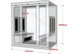 VOGUE SAUNA Infraroodsauna-Infraroodsauna 4/5 Personen Serie Prestige Stockholm Ii