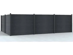 EXPERTLAND Afscherming En Omheining-Ingraafbare Omheining H156 Cm - Set 6 Composietplaten + 1 Antracietkleurige Paal - Enola