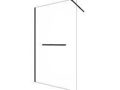 Shower & Design Douchewand-Inloopdouchescherm Met Handdoekhouder - 120 X 200 Cm - Mat Zwart - Gehard Glas - Kristen