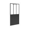 Shower & Design Douchewand-Italiaanse Douchewand Mat Zwart Met Werkplaatsstijl - 140 X 200 Cm - Urbanik