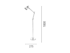 EPIKASA Staande Lamp-Jerona Vloerlamp, Blauw, Chroom, 27,5X27,5X180 Cm,
