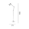 EPIKASA Staande Lamp-Jerona Vloerlamp, Groen, Chroom, 27,5X27,5X180 Cm,