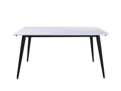 Vente-unique Eettafel-Jimmy Eetkamertafel 90X150/240Cm Met Extra Plaat Hpl Wit.