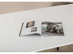 Vente-unique Eettafel-Jimmy Eetkamertafel 90X150/240Cm Met Extra Plaat Hpl Wit.
