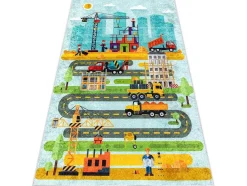 RugsX Kindervloerkleed-Junior 52105.801 Tapijt Wasbaar Bouwplaats Dieren Voor Kinderen Antisl 160X220 Cm