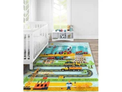 RugsX Kindervloerkleed-Junior 52105.801 Tapijt Wasbaar Bouwplaats Dieren Voor Kinderen Antisl 160X220 Cm