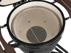 Vente-unique Buitenkeuken-Kamado-Houtskoolbarbecue Van Keramiek En Bamboe 67 X 85 X 120 Cm - Ayumi